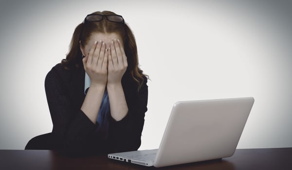 Women in Despair at Desk-2